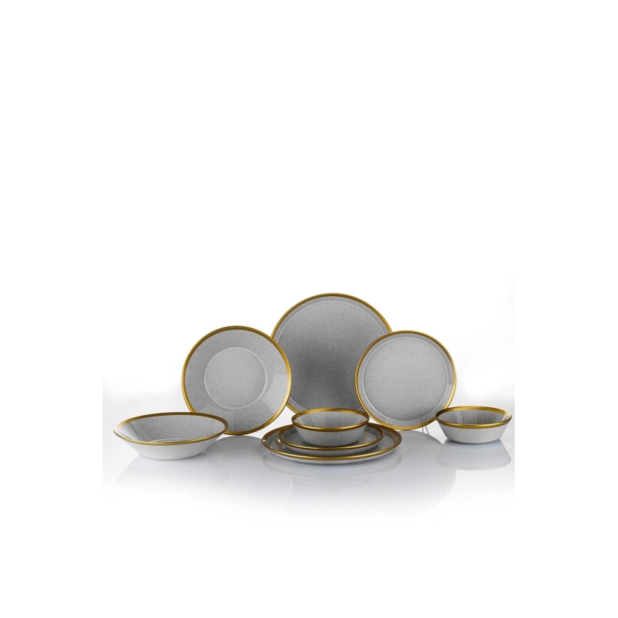 Сервиз за хранене 16 части сив/златист/порцелан