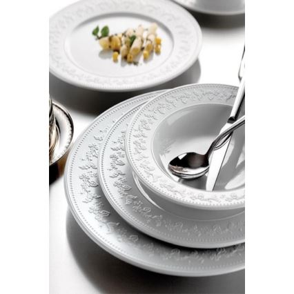 Сервиз за хранене, 24 части, бял порцелан