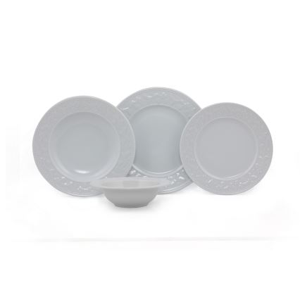 Сервиз за хранене, 24 части, бял порцелан