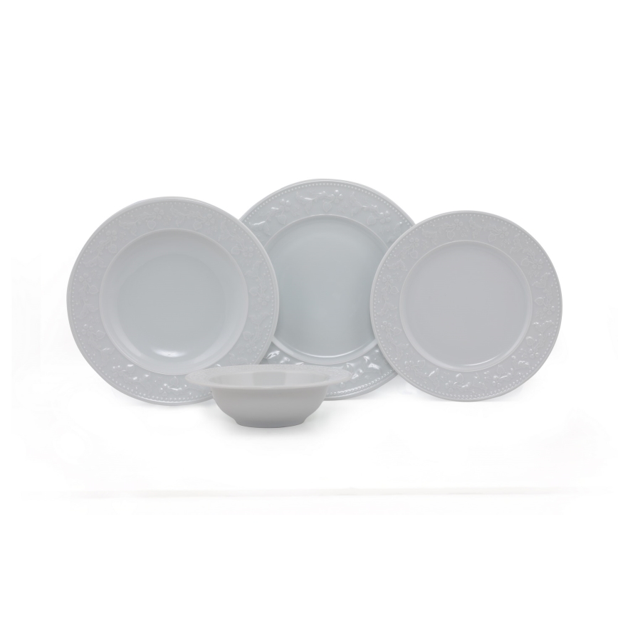 Сервиз за хранене, 24 части, бял порцелан