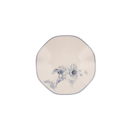 Сервиз за хранене, 24 части, бял/син, порцелан