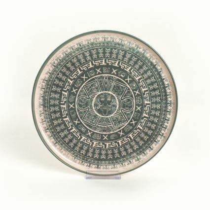 Сервиз за хранене 24 части бежов/зелен/каменна керамика