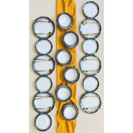 Сервиз за хранене, 24 части, бял/антрацит/керамика