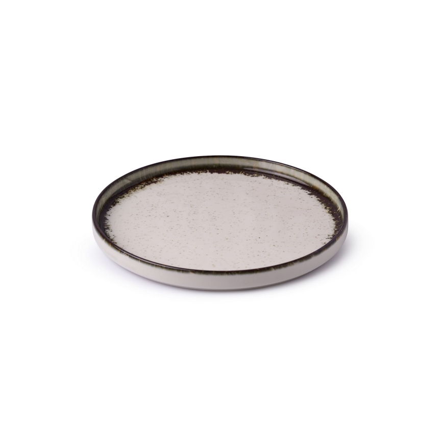 Сервиз за хранене 24 части, бял/кафяв, порцелан