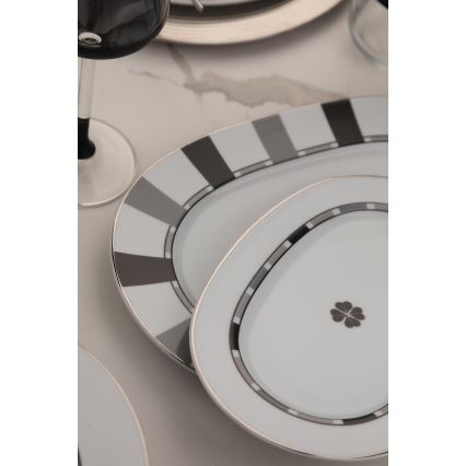 Сервиз за хранене 27 части бял/сив/порцелан