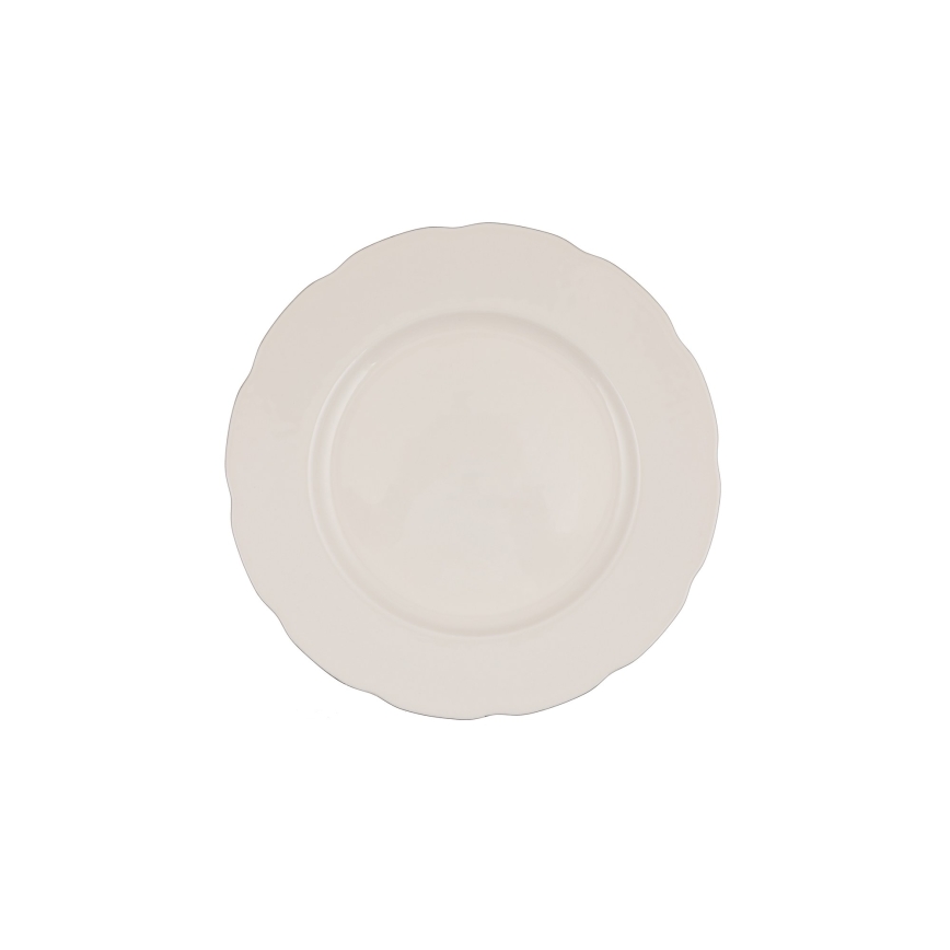 Сервиз за хранене, 54 части, бял/сребрист/слонова кост, порцелан