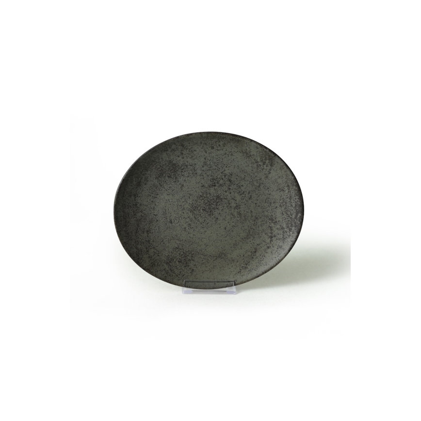 Сет за хранене, 18 части, антрацит/зелен/каменна керамика