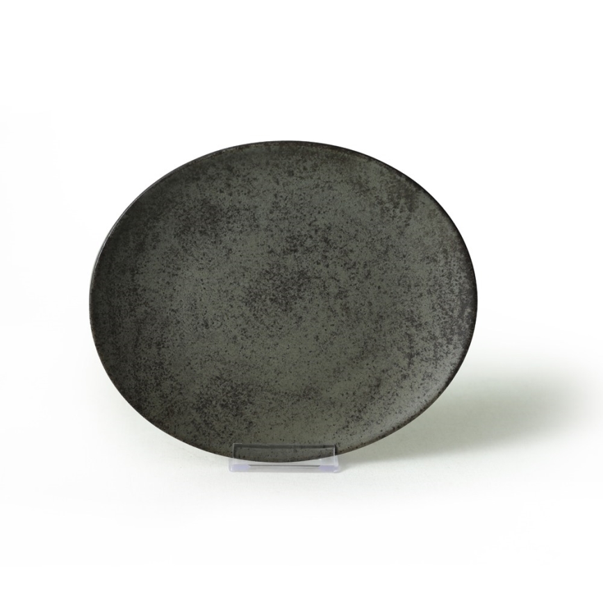 Сет за хранене, 18 части, антрацит/зелен/каменна керамика