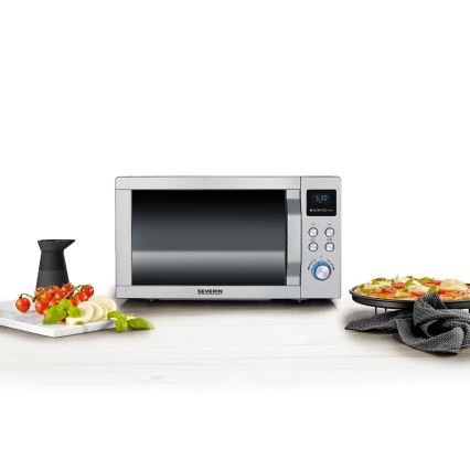 Severin MW 7774 - Микровълнова фурна 3 в 1 1950 W/230 V 25 л неръждаема стомана