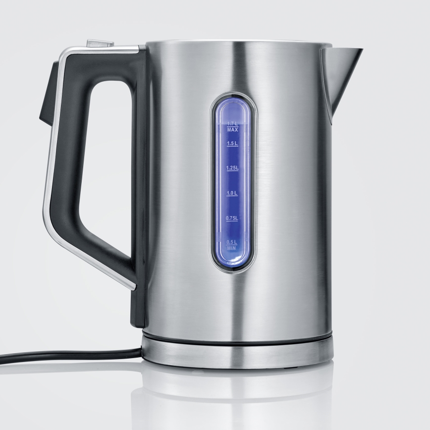 Severin WK 3418 - Електрическа кана 1,7 л 3000 W/230 V неръждаема стомана/черна