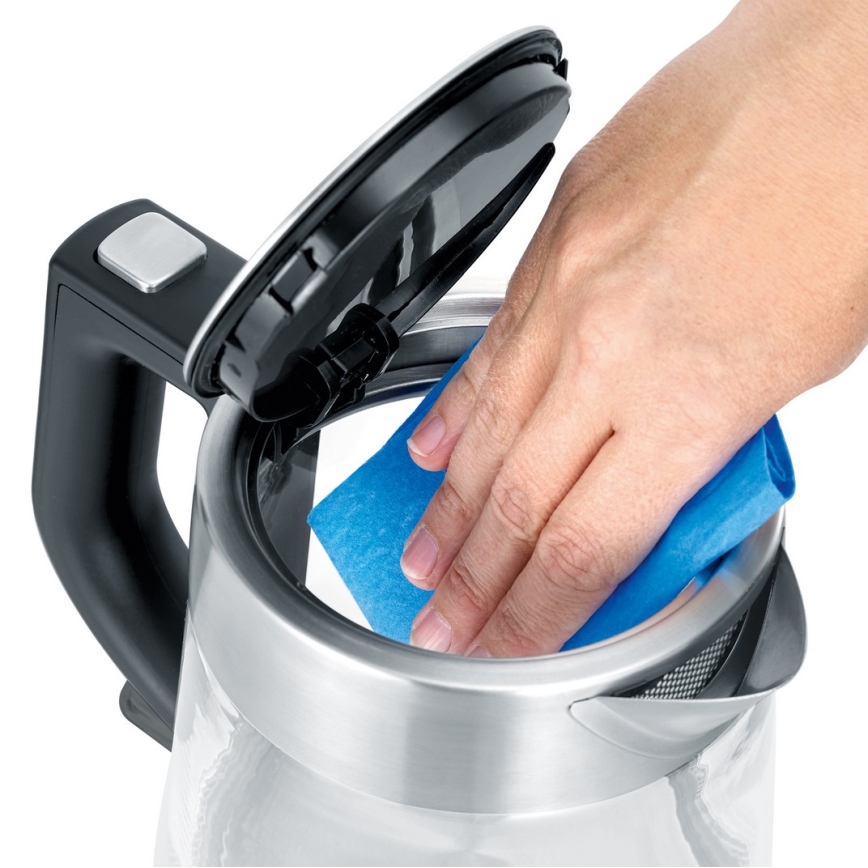 Severin WK 3468 - Електрическа кана 1 л 2200 W/230 V неръждаема стомана/стъкло