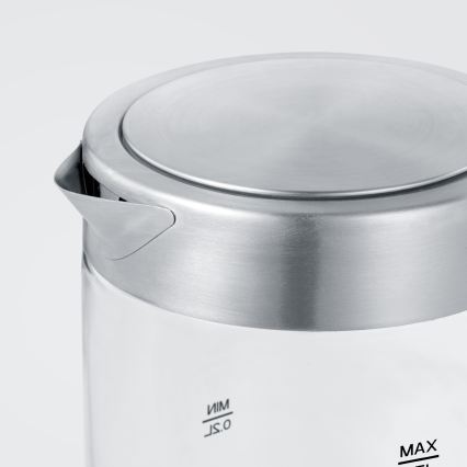 Severin WK 3472 - Бързозагряваща електрическа кана 0,5 л 1100 W/230 V неръждаема стомана/стъкло
