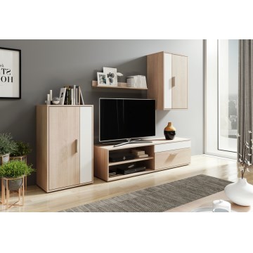 Секция BRICK за хол – дъб сонома/бял