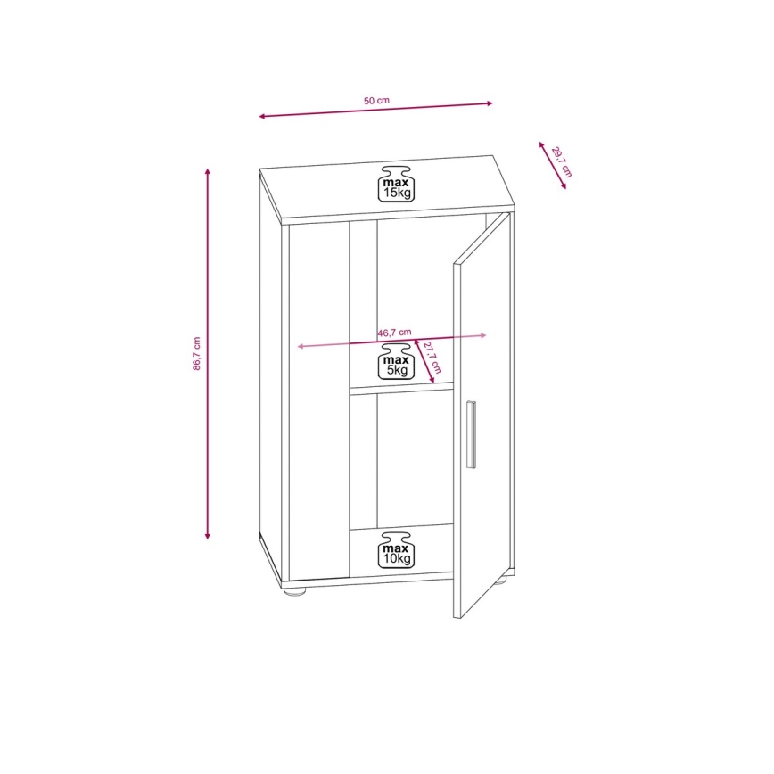 Секция BRICK за хол – дъб сонома/бял