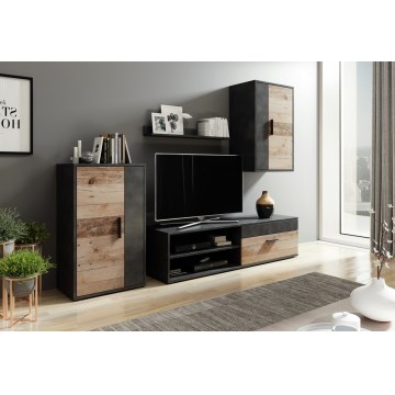 Секция за хол BRICK, кафява/черна