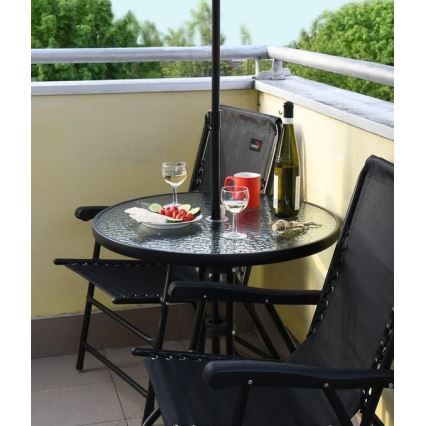 Сгъваем градински стол черен