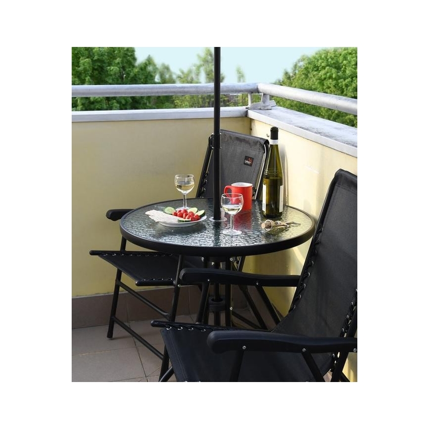Сгъваем градински стол черен