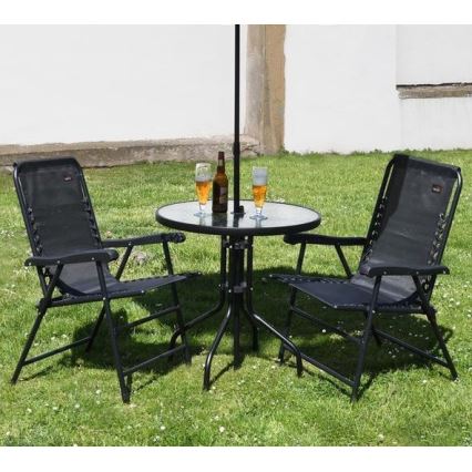 Сгъваем градински стол черен
