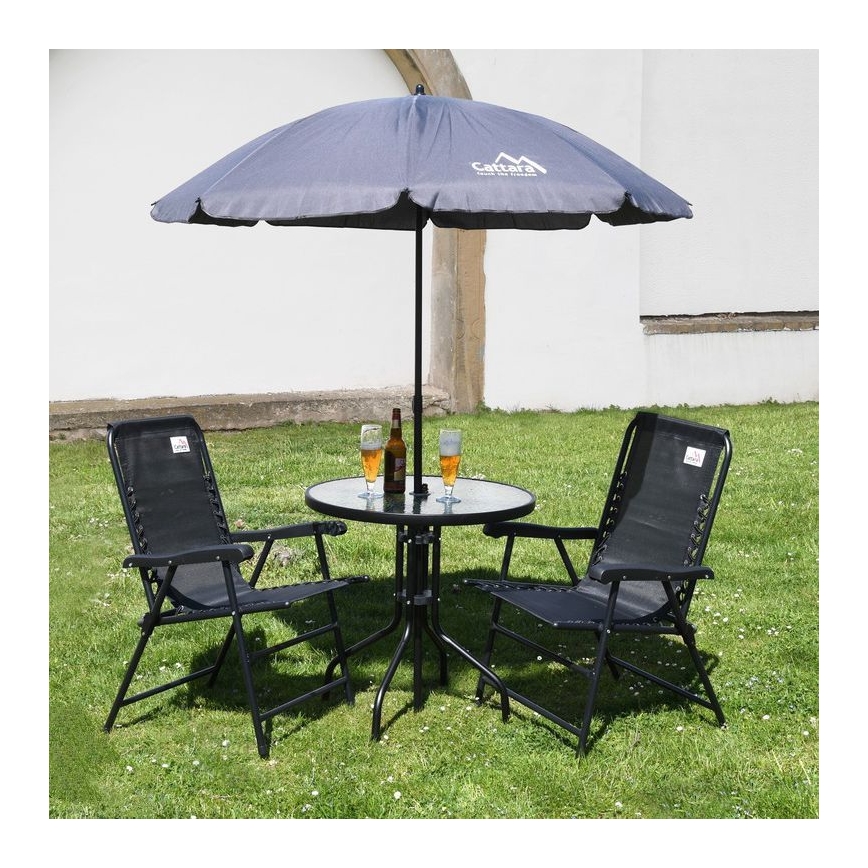 Сгъваем наклоняем чадър за слънце, Ø 1,8 м, сив