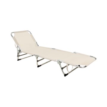 Сгъваем регулируем шезлонг SUNO 56x190 cm кремав