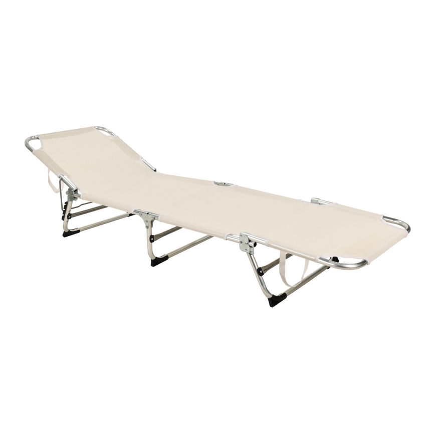 Сгъваем регулируем шезлонг SUNO 56x190 cm кремав