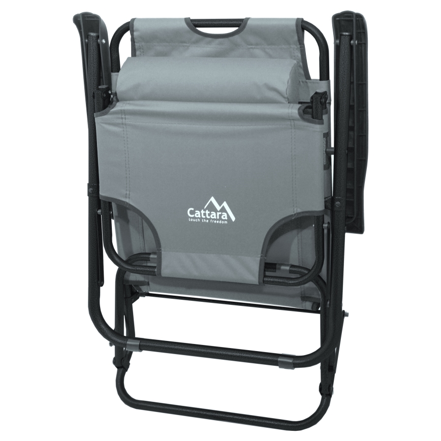 Сгъваем регълируем стол сив/черен