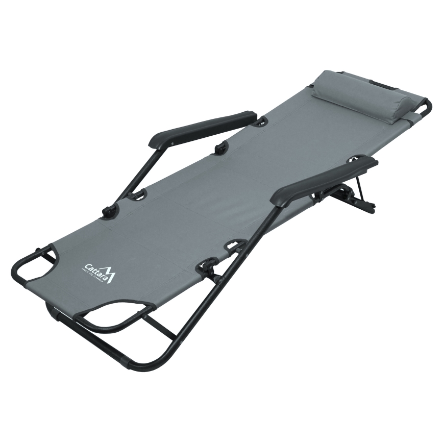 Сгъваем регълируем стол сив/черен