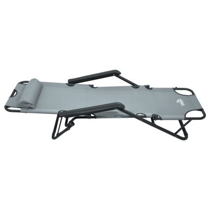 Сгъваем регълируем стол сив/черен