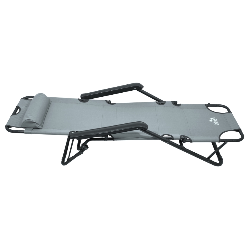 Сгъваем регълируем стол сив/черен