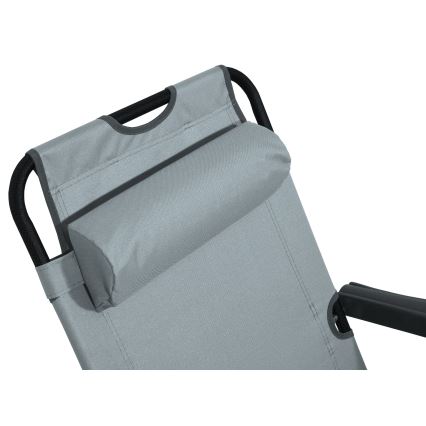 Сгъваем регълируем стол сив/черен