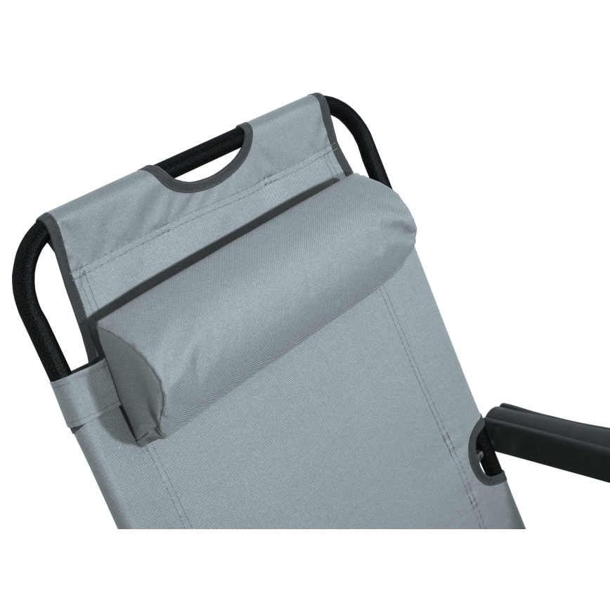 Сгъваем регълируем стол сив/черен