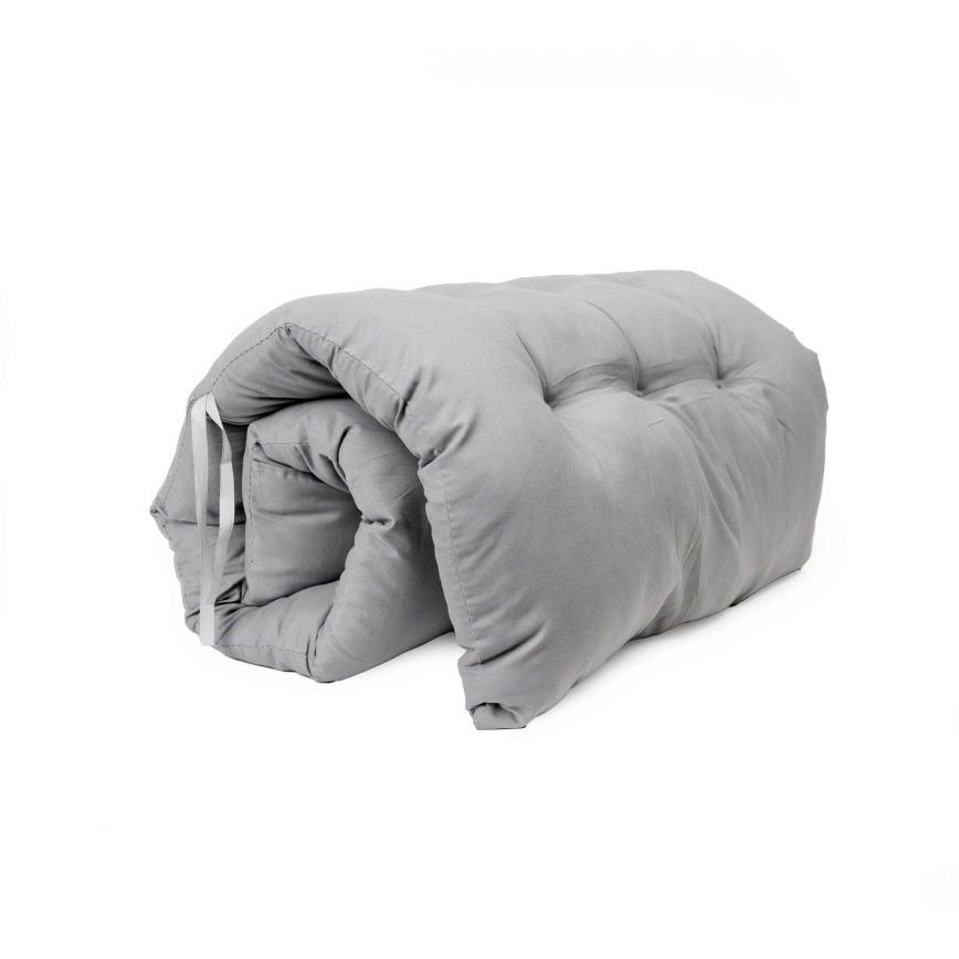 Сгъваем къмпинг стол с матрак черен/сив