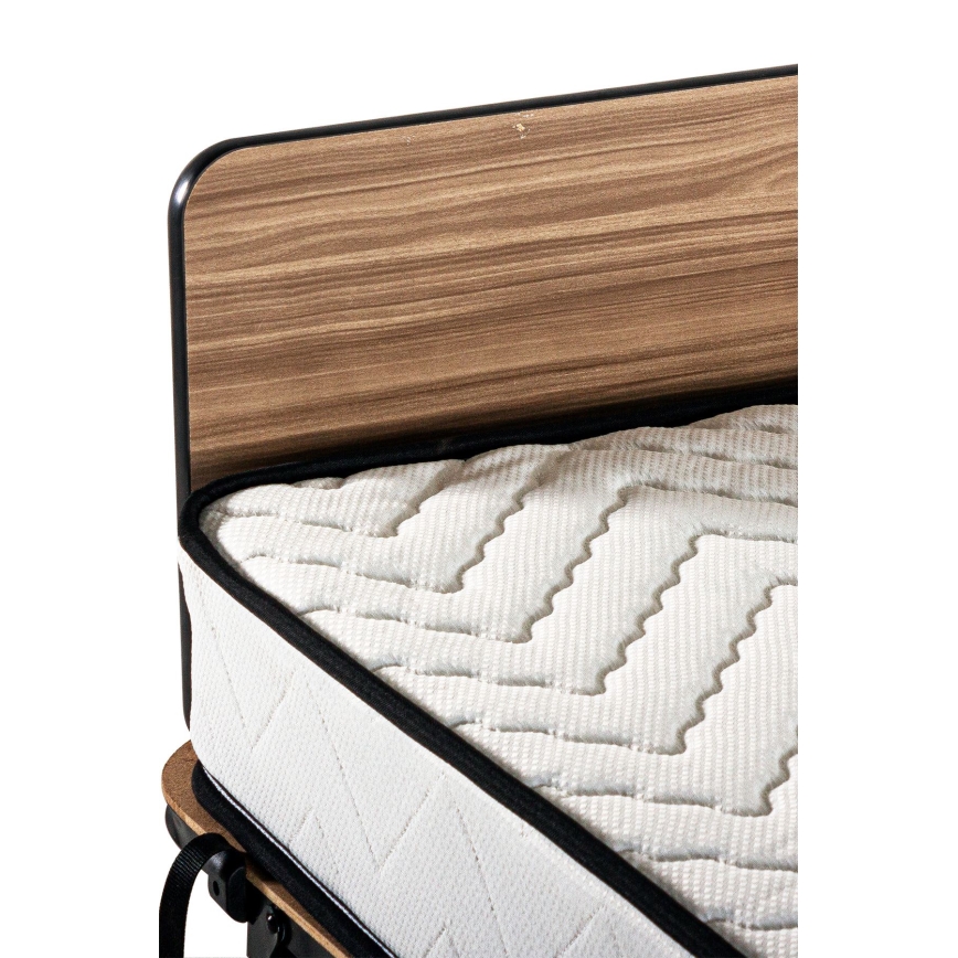 Сгъваемо метално едноспално легло с матрак HERON 80 x 190 см, бяло, товароносимост 120 кг