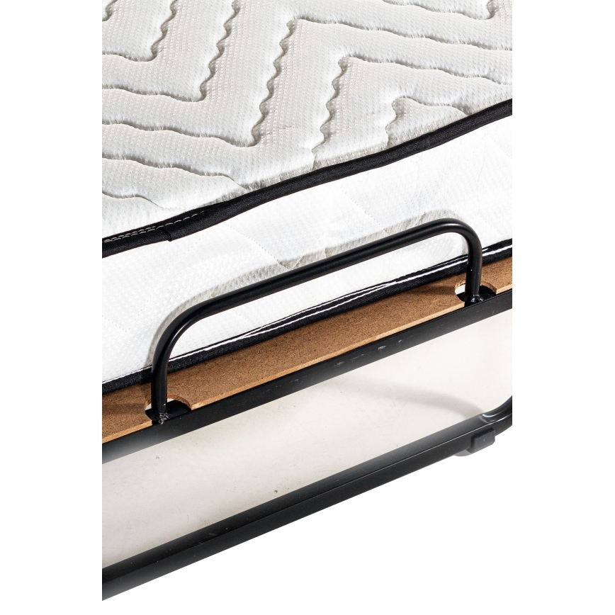 Сгъваемо метално едноспално легло с матрак HERON 80 x 190 см, бяло, товароносимост 120 кг