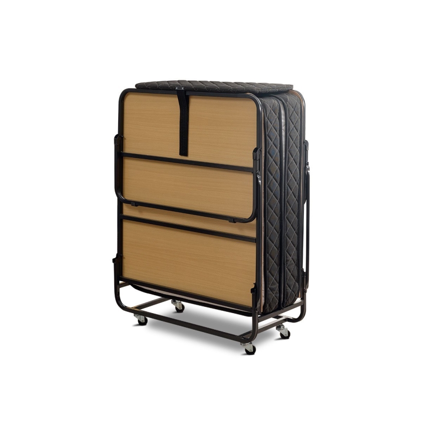 Сгъваемо метално едноспално легло с матрак HERON 90x204 см бяло