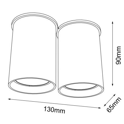Shilo - Спот 2xGU10/15W/230V 9 см черен