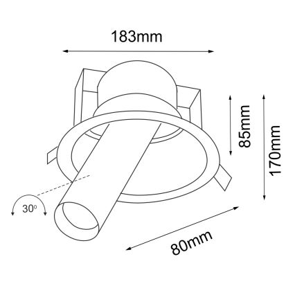 Shilo - Спот за вграждане 1xGU10/15W/230V Ø 18,3 см черен
