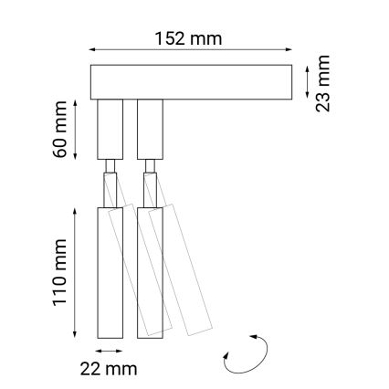 Shilo - Стенен спот 2xG9/10W/230V черен