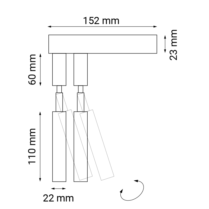 Shilo - Стенен спот 2xG9/10W/230V черен
