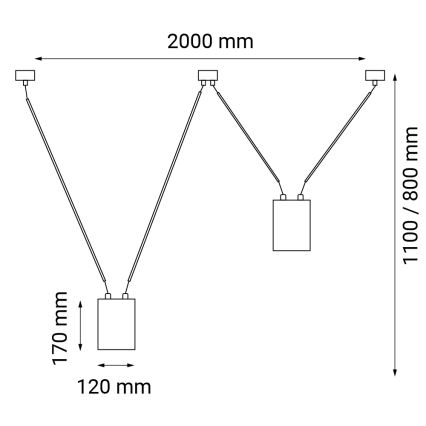 Shilo - Пендел 2xGU10/15W/230V паяк черен