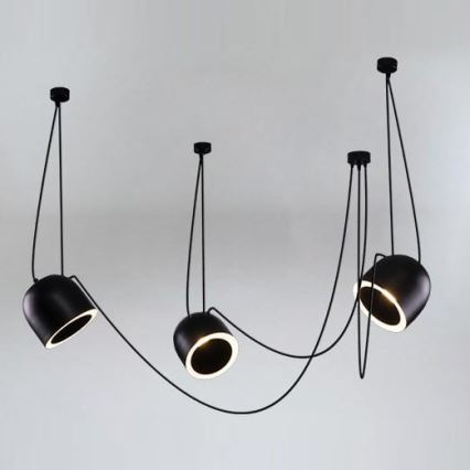 Shilo - Пендел 3xE14/15W/230V паяк черен