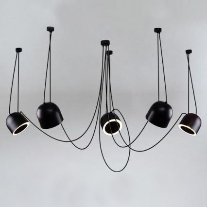 Shilo - Пендел 5xE14/15W/230V паяк черен