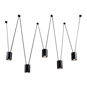 Shilo - Пендел 5xGU10/15W/230V паяк черен