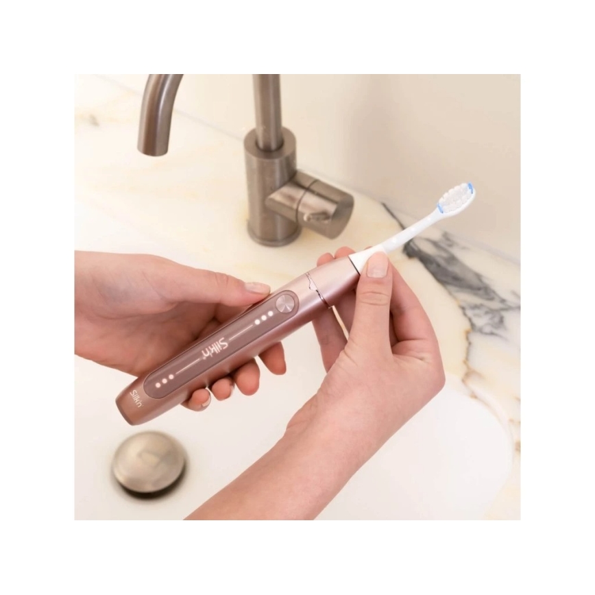 Silk’n - звуково-вибрационна електрическа четка за зъби SONIC YOU 3350 mAh IPX7 розово злато