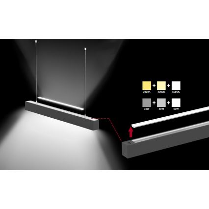 Sinclair - LED Плафониера LSM LED/20W/230V 3000K/4000K/5000K 60 см черен