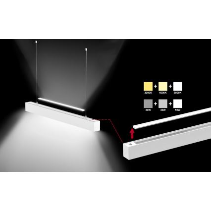 Sinclair - LED Плафониера LSM LED/40W/230V 3000K/4000K/5000K 120 см сребрист