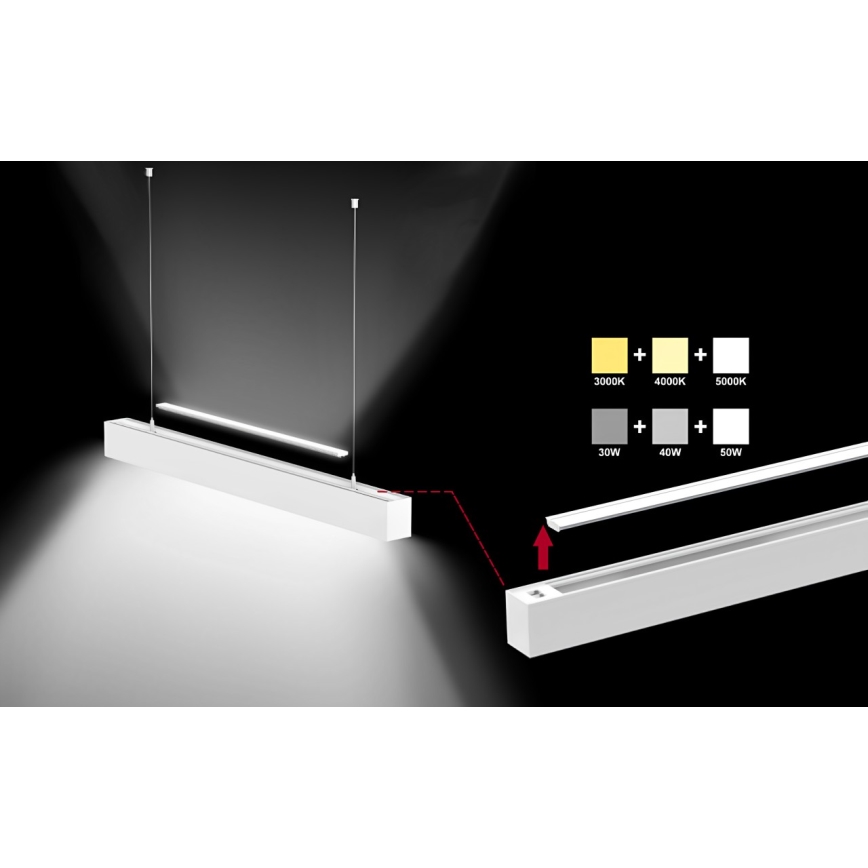 Sinclair - LED Плафониера LSM LED/40W/230V 3000K/4000K/5000K 120 см сребрист