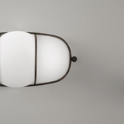 SIRU - Аплик CAGE 1xGX53/10W/230V 22 см черен/бял Венецианско стъкло