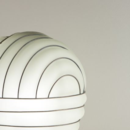 SIRU - Настолна лампа CARTESIO 1xE27/60W/230V кафяв/бял Венецианско стъкло