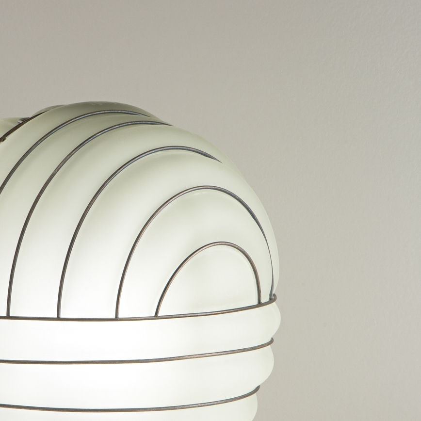 SIRU - Настолна лампа CARTESIO 1xE27/60W/230V кафяв/бял Венецианско стъкло